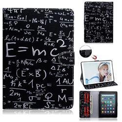 Math Formula Painting Tablet Leather Wallet Flip Cover for Amazon Fire 7 (2017)