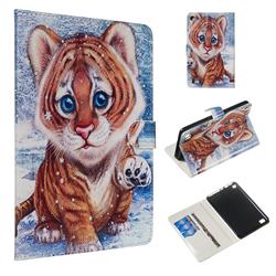 Sweet Tiger Smooth Leather Tablet Wallet Case for Amazon Fire 7 (2017)