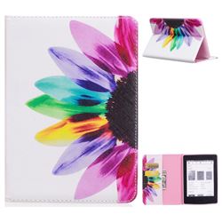 Seven-color Flowers Folio Stand Leather Wallet Case for Amazon Kindle Paperwhite 1 2 3