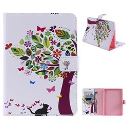 Cat and Tree Folio Flip Stand Leather Wallet Case for Amazon Kindle Paperwhite 1 2 3