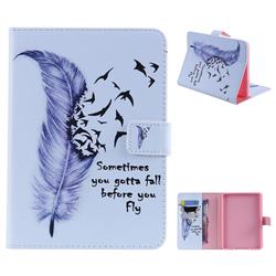Feather Birds Folio Flip Stand Leather Wallet Case for Amazon Kindle Paperwhite 1 2 3