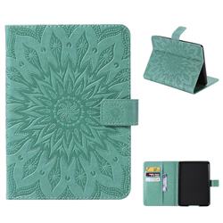 Embossing Sunflower Leather Flip Cover for Amazon Kindle Paperwhite 1 2 3 - Green