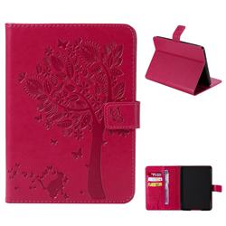 Embossing Butterfly Tree Leather Flip Cover for Amazon Kindle Paperwhite 1 2 3 - Rose
