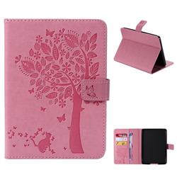 Embossing Butterfly Tree Leather Flip Cover for Amazon Kindle Paperwhite 1 2 3 - Pink