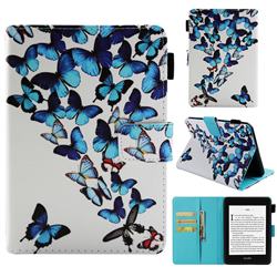 Blue Vivid Butterflies Folio Stand Leather Wallet Case for Amazon Kindle Paperwhite 1 2 3