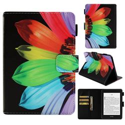 Colorful Sunflower Folio Stand Leather Wallet Case for Amazon Kindle Paperwhite 1 2 3