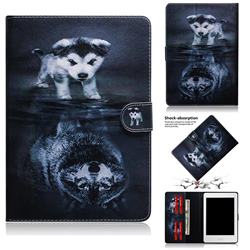 Wolf and Dog Painting Tablet Leather Wallet Flip Cover for Amazon Kindle Paperwhite 1 2 3