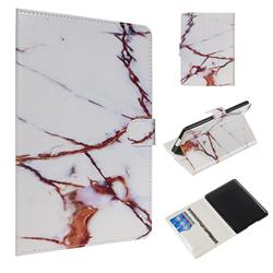 White Gold Marble Smooth Leather Tablet Wallet Case for Amazon Kindle Paperwhite 1 2 3