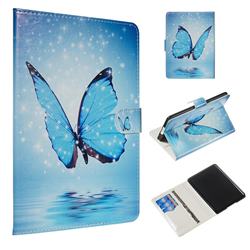 Blue Butterfly Smooth Leather Tablet Wallet Case for Amazon Kindle Paperwhite 1 2 3