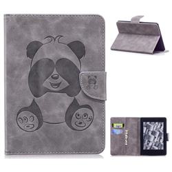 Lovely Panda Embossing 3D Leather Flip Cover for Amazon Kindle Paperwhite (2018) - Gray