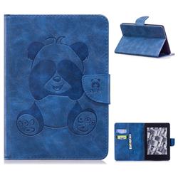 Lovely Panda Embossing 3D Leather Flip Cover for Amazon Kindle Paperwhite (2018) - Blue