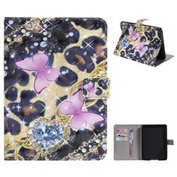 Violet Butterfly 3D Painted Tablet Leather Wallet Case for Amazon Kindle Paperwhite (2018)