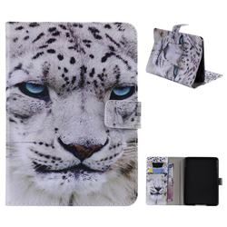 White Leopard Folio Flip Stand Leather Wallet Case for Amazon Kindle Paperwhite (2018)