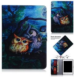 Oil Painting Owl Painting Tablet Leather Wallet Flip Cover for Amazon Kindle Paperwhite (2018)