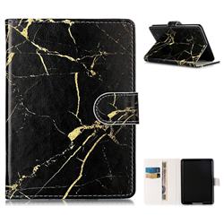 Black Gold Marble Folio Flip Stand PU Leather Wallet Case for Amazon Kindle Paperwhite (2018)