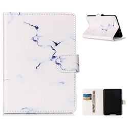 Soft White Marble Folio Flip Stand PU Leather Wallet Case for Amazon Kindle Paperwhite (2018)