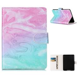 Pink Green Marble Folio Flip Stand PU Leather Wallet Case for Amazon Kindle Paperwhite (2018)