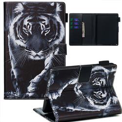 Black and White Tiger Matte Leather Wallet Tablet Case for Amazon Kindle Paperwhite (2018)