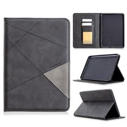 Binfen Color Prismatic Slim Magnetic Sucking Stitching Wallet Flip Cover for Amazon Kindle Paperwhite (2018) - Black