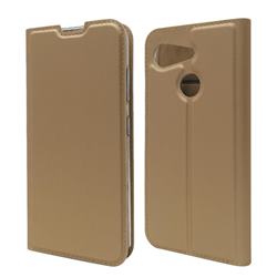 Ultra Slim Card Magnetic Automatic Suction Leather Wallet Case for Kyocera Android One S6 - Champagne
