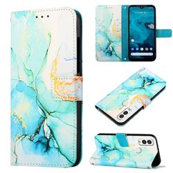 Green Illusion Marble Leather Wallet Protective Case for Kyocera Android One S9