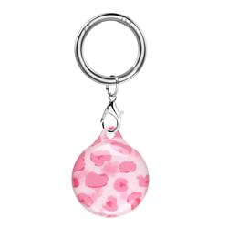 Soft TPU IMD Key Ring Secure Holder Case for Apple AirTag - Pink Heart