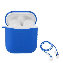 Anti-lost Rope Silicone Protective Case for Apple AirPods - Blue