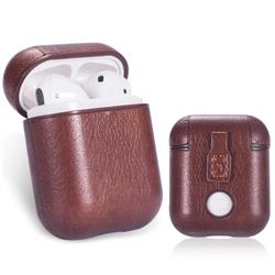 Slim PU Leather Case for Apple AirPods - Coffee
