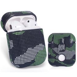 Camouflage PU Leather Case for Apple AirPods - Black Green