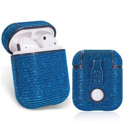 Sequin PU Leather Case for Apple AirPods - Blue