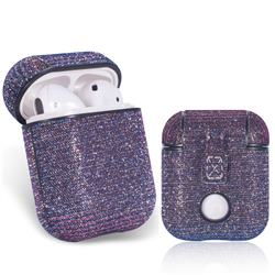 Sequin PU Leather Case for Apple AirPods - Purple
