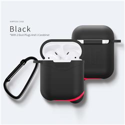 Waterproof Mountaineering Anti-fall Silicone Protective Case for Apple AirPods - Black