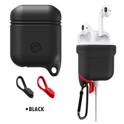Waterproof Anti-fall Silicone Protective Case for Apple AirPods - Black