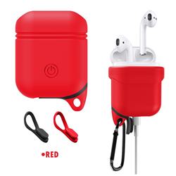 Waterproof Anti-fall Silicone Protective Case for Apple AirPods - Red