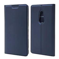 Ultra Slim Card Magnetic Automatic Suction Leather Wallet Case for FUJITSU Docomo Arrows Be4 F-41A - Royal Blue