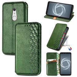 Ultra Slim Fashion Business Card Magnetic Automatic Suction Leather Flip Cover for FUJITSU Docomo Arrows Be4 Plus F-41B - Green