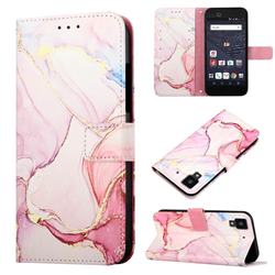 Rose Gold Marble Leather Wallet Protective Case for Fujitsu Arrows NX F-01J