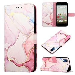 Rose Gold Marble Leather Wallet Protective Case for Docomo Arrows NX F-01K
