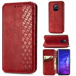 Ultra Slim Fashion Business Card Magnetic Automatic Suction Leather Flip Cover for FUJITSU Docomo Arrows 5G F-51A - Red