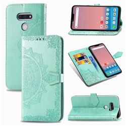 Embossing Imprint Mandala Flower Leather Wallet Case for LG style3 L-41A (Docomo) - Green