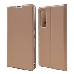 Ultra Slim Card Magnetic Automatic Suction Leather Wallet Case for Fujitsu Arrows NX9 F-52A - Rose Gold