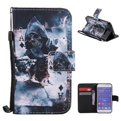 Skull Magician PU Leather Wallet Case for Samsung Galaxy Core Prime G360
