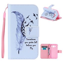 Feather Birds PU Leather Wallet Case for Samsung Galaxy Core Prime G360