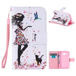 Petals and Cats PU Leather Wallet Case for Samsung Galaxy Core Prime G360