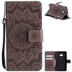 Embossing Sunflower Leather Wallet Case for Samsung Galaxy Xcover 4 G390F - Gray