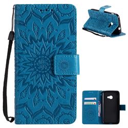 Embossing Sunflower Leather Wallet Case for Samsung Galaxy Xcover 4 G390F - Blue