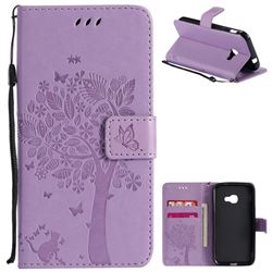 Embossing Butterfly Tree Leather Wallet Case for Samsung Galaxy Xcover 4 G390F - Violet