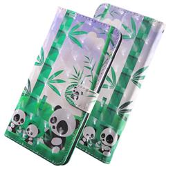 Eating Bamboo Pandas 3D Painted Leather Wallet Case for Samsung Galaxy Xcover 4 G390F