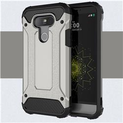 King Kong Armor Premium Shockproof Dual Layer Rugged Hard Cover for LG G5 - Silver Grey