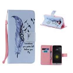 Feather Birds PU Leather Wallet Case for LG G5